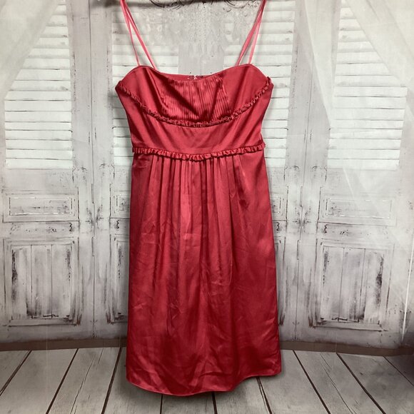 BCBG MaxAzria Strapless Cocktail Dress Pink Satin - Picture 13 of 14